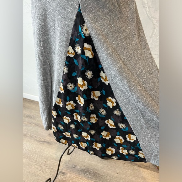 Anna Sui Silk Floral Inset Shark Bite Hem Tank Mini Dress M/L - Picture 2 of 7